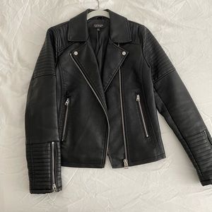 Topshop Faux Leather Leather Jacket